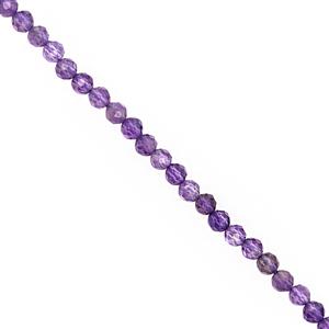 15cts Amethyst Micro Faceted Round Approx 2 to 2.50mm, 40cm Strand