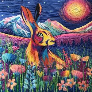 Delphine Brooks - Magical Mr. Hare Fabric Panel (140cm x 53cm)