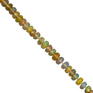 13cts Ethiopian Opal Faceted Rondelles Approx 3x1 to 4x2mm,14cm Strand