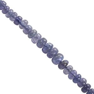 20cts Tanzanite Graduated Smooth Rondelles Approx 3x2mm - 6x3mm, 12cm Strand