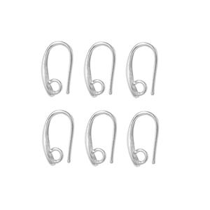 925 Sterling Silver Earwire with Hidden Loop, Approx 12mm, 3 pairs 