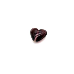 Preciosa Lampwork Heart Beads - Amethyst, Approx. 22x23mm (1pk)