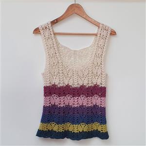 Woolly Chic Stripes Harmony of Leaves Vest Top Crochet Kit