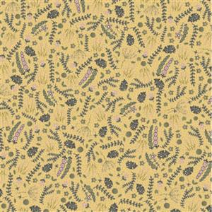Lynette Anderson Botanicals Collection Hedgrow-Periwinkle Buttercup Fabric 0.5m