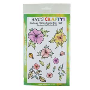 That's Crafty! A5 Clear Stamp Set - Melina's Florals Set 1 - 12 Stamps