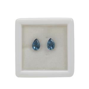 0.70cts London Blue Topaz Brilliant Pear Approx 6x4mm (Pack of 2) 