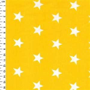 Rose & Hubble Cotton Poplin Yellow Stars Fabric 0.5m