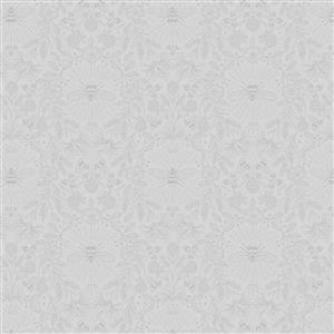 Lewis & Irene Tiny Tonals Collection Queen Bee Grey On Grey Fabric 0.5m