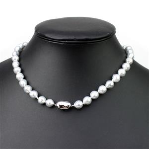 White South Sea Cultured Pearl Necklace With 925 Sterling Silver (9-12mm)