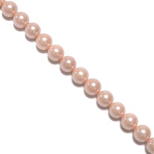 Pale Pink Shell Plain Rounds Approx 8mm, 38cm strand