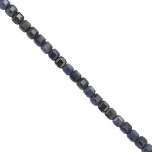  13cts Blue Sapphire Faceted Cubes Approx 2mm 20cm Strands  