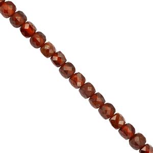 35cts Rajasthan Garnet Faceted Cube Approx 4mm, 20cm Strand