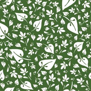 Sanntangle Tangly Leaves Forest Green Fabric 0.5m