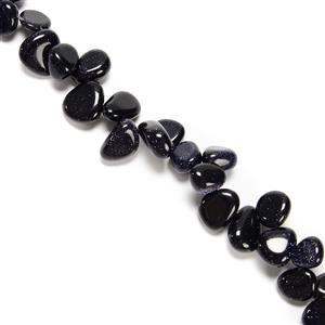 Blue Goldstone Drop Style Chips Approx 8x12mm, 38cm Strand