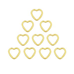 Gold Flash Sterling Silver Heart Shape Closed Jump Rings Approx 10mm, 10pcs