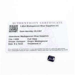 1.8cts Madagascan Blue Sapphire 9x7mm Step  (U)