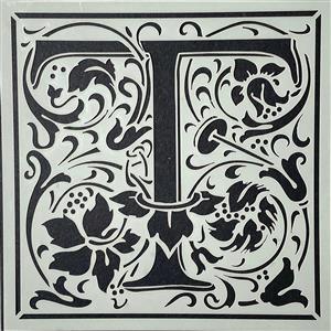 Stencil Up  Cloister Letter - T- William Morris inspired