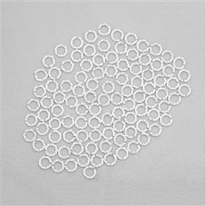 Silver Plated Copper Twisted Open Jump Ring Approx OD 5mm, ID 3mm (100Pcs)