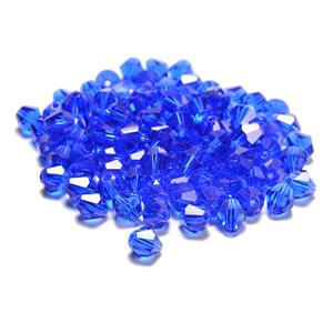 Blue Glass Bicones, Approx 8mm (100pcs)