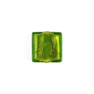 Murano Glass Erba Gold Foil Square Beads, Approx 12mm (1pk)