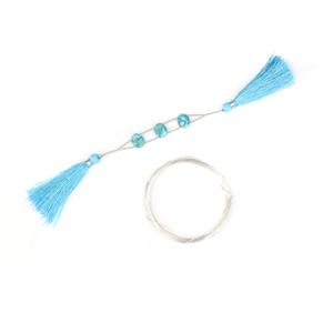 Double Whammy; 5m 925 Sterling Silver Wire 0.4mm with Mojave Turquoise Plain Oval Double Drilled 8x10mm
