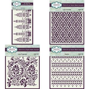 NEW Creative Expressions Taylor Made Journals 6 in x 6 in Stencils Clear Stamp Sets - Bundle of 4