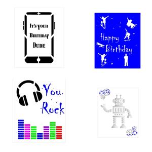 Young ones stencil kit, Inc; 4 stencils 12.5 x 15cms in size, Usual £15.40