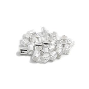 925 Sterling Silver Twisted Crimp Beads - Approx 2x2mm (30 pcs)
