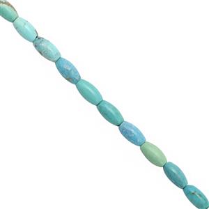 10cts Turquoise Smooth Rice Approx 5x3 to 6x3mm, 15cm Strand