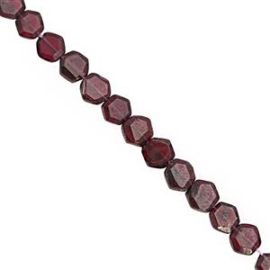70cts Rhodolite Garnet Center Drill Graduated Faceted Hexagon Approx 5 to 6.50mm, 31cm Strand
