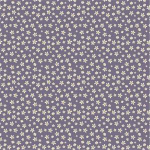 Lynette Anderson Good Boy and Kitty Collection Daisies Purple Fabric 0.5m