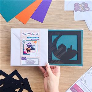 Eid Mubarak Silhouette Aperture Cards Square (Pack of 3) & Iris folding Pattern