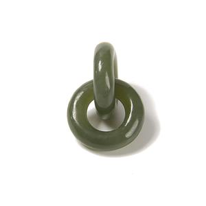 10cts Green Khotan Jade Double Hoop, Approx 12mm
