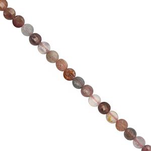 25cts Multi Spinel Faceted Flat Coin Approx 3.5mm, 30cm Strand