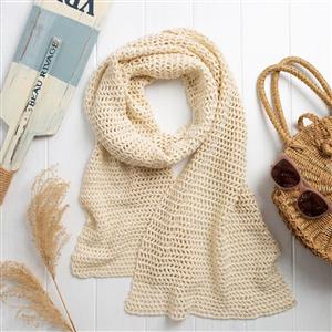 Wool Couture Cream Fishnet Scarf Crochet Kit With Free Crochet Hook Worth £4