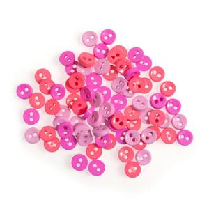 Pink Mini Round Buttons 6mm (Pack of 5g)