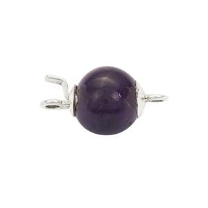 925 Sterling Silver Amethyst Box Clasp, Approx 18x10mm