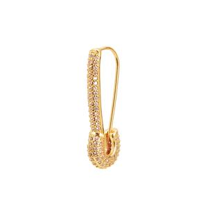 Gold Plated Base Metal Brooch with CZ (1pc), Approx 11x31mm