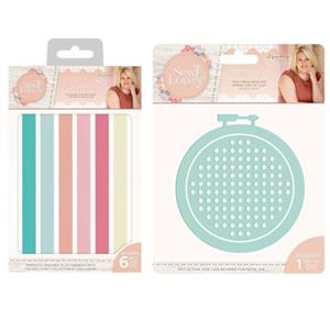 Sara Signature - Sew Lovely - Circle Cross Stitch Hoop with Embroidery Threads 
