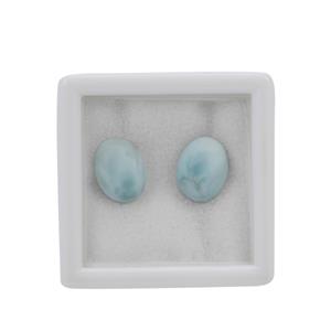 3cts Larimar Cabochon Oval Approx 9x7mm Loose Gemstone (Pack of 2)