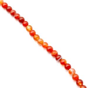 80cts Red Banded Agate Plain Round Approx 6mm , 36cm Strand