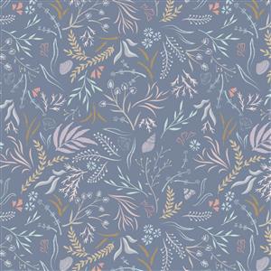 Lewis & Irene Presents Cassandra Connolly Sound Of The Sea Collection Seaweed Sway Purple Fabric 0.5m