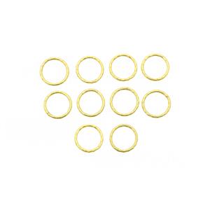 Gold Plated 925 Sterling Silver Textured Closed Jump Ring, Approx 14mm, 10pcs