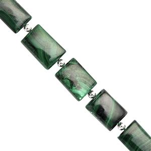 70cts Malachite Smooth Cushion Approx 11x7 to 15x10mm, 15cm Strand With Spacers