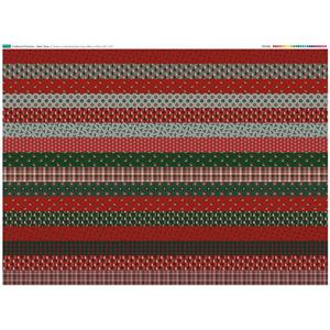 Christmas Traditional Strips Fabric Panel (140 x 110cm)