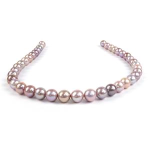 Purple Pink Nucleated Freshwater Cultured Pearls Approx 9-11.5mm, 40cm Strand