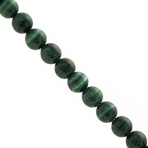 95cts Malachite Smooth Round Approx 6mm 22cm Strand