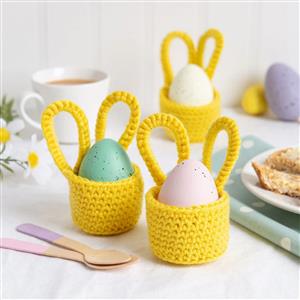 Wool Couture Yellow Bunny Egg Cup Crochet Kit With Free Crochet Hooks Worth £5