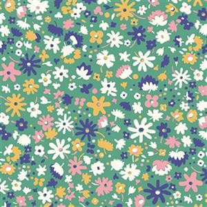 Liberty Carnaby Collection Bloomsbury Blossom Green Fabric 0.5m