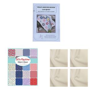 Moda 30s Playtime Wrap Around Hexies Lap Quilt Kit: Instructions, Design Roll & Fabric (2m)